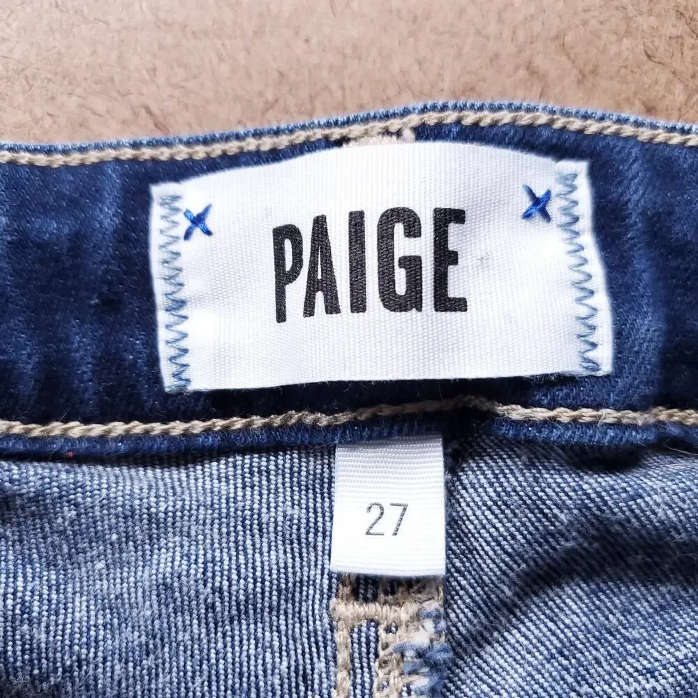 Paige Jimmy Jimmy Shorts Women 27 Medium Blue Stretch Cuffed Denim Boho Y2K